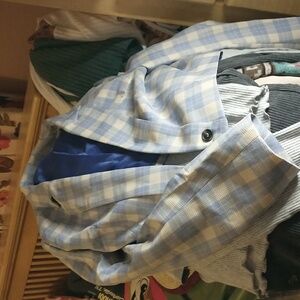 Cropped plaid blazer